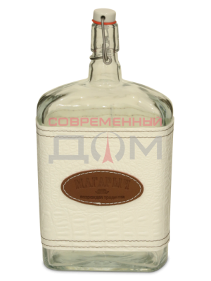 Бутыль МАГАРЫЧ 1,75л Викинг с бугельной пробкой + чехол Белый кожа/экокожа